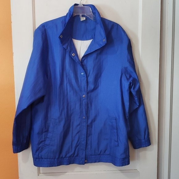 Vintage retro Nylon Royal Blue Jacket Large - Picture 2 of 6